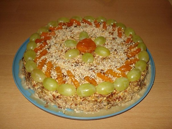 Банано-виноградный торт